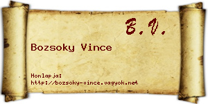 Bozsoky Vince névjegykártya