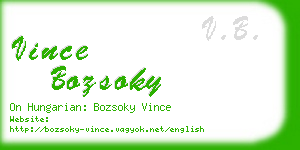 vince bozsoky business card